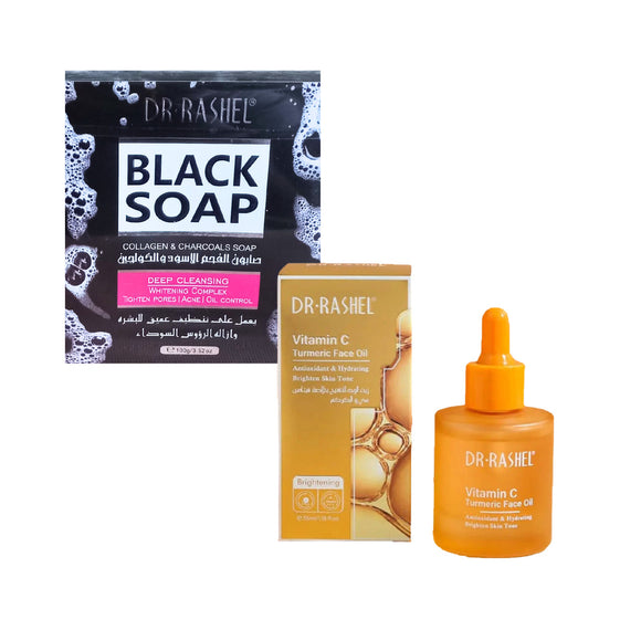 Dr Rashel Black soap & Face Oil set - Vitamin C Turmeric