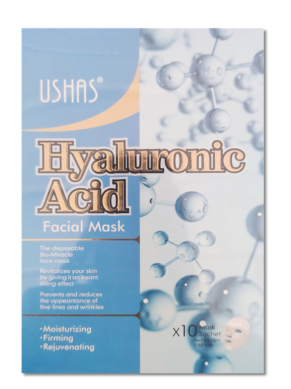 Ushas - Hyaluronic Acid Facial Mask (Pack of 10)