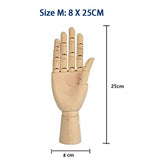 Wooden Hand Mannequin with Articulated Flexible Fingers