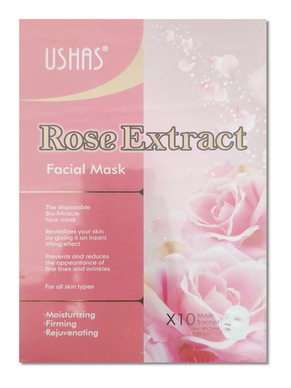 Ushas - Rose Extract Facial Mask (Pack of 10)
