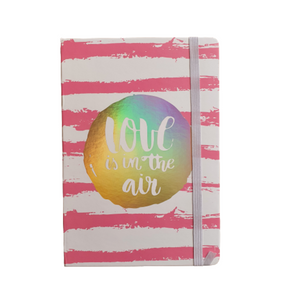 A5 96 page Journal Pink and White Stripes - Makeupsense